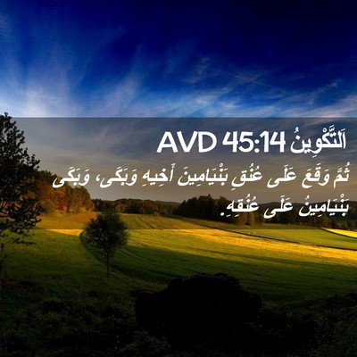 Picture 02 - اَلتَّكْوِينُ 45:14 AVD - ثُمَّ وَقَعَ عَلَى عُنُقِ - Bible Verse Picture
