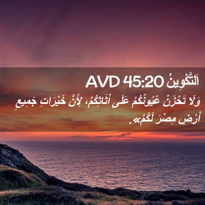 Picture 02 - اَلتَّكْوِينُ 45:20 AVD - وَلَا تَحْزَنْ - Bible Verse Picture