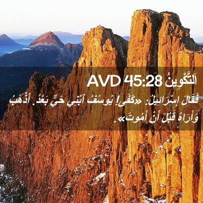 Picture 02 - اَلتَّكْوِينُ 45:28 AVD - فَقَالَ إِسْرَائِيلُ: - Bible Verse Picture