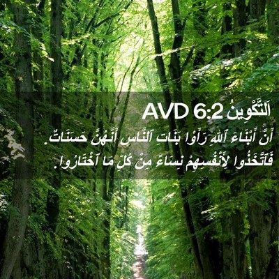 Picture 02 - اَلتَّكْوِينُ 6:2 AVD - أَنَّ أَبْنَاءَ ٱللهِ - Bible Verse Picture