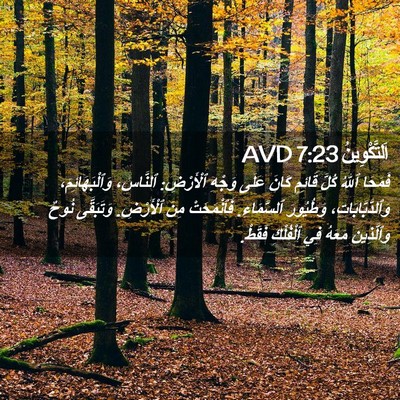 Picture 02 - اَلتَّكْوِينُ 7:23 AVD - فَمَحَا ٱللهُ كُلَّ - Bible Verse Picture