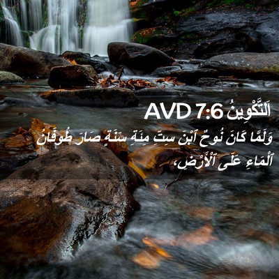 Picture 02 - اَلتَّكْوِينُ 7:6 AVD - وَلَمَّا كَانَ نُوحٌ ٱبْنَ - Bible Verse Picture