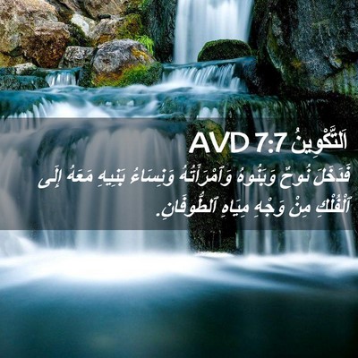 Picture 02 - اَلتَّكْوِينُ 7:7 AVD - فَدَخَلَ نُوحٌ وَبَنُوهُ - Bible Verse Picture