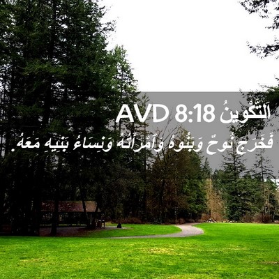 Picture 02 - اَلتَّكْوِينُ 8:18 AVD - فَخَرَجَ نُوحٌ وَبَنُوهُ - Bible Verse Picture