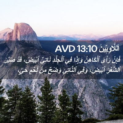 Picture 02 - اَللَّاوِيِّينَ 13:10 AVD - فَإِنْ رَأَى ٱلْكَاهِنُ - Bible Verse Picture