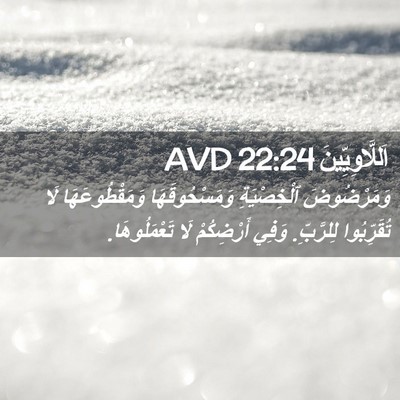 Picture 02 - اَللَّاوِيِّينَ 22:24 AVD - وَمَرْضُوضَ ٱلْخِصْيَةِ - Bible Verse Picture