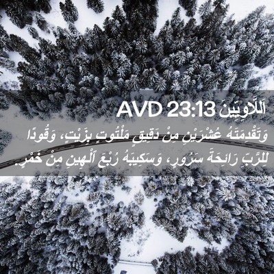 Picture 02 - اَللَّاوِيِّينَ 23:13 AVD - وَتَقْدِمَتَهُ عُشْرَيْنِ - Bible Verse Picture