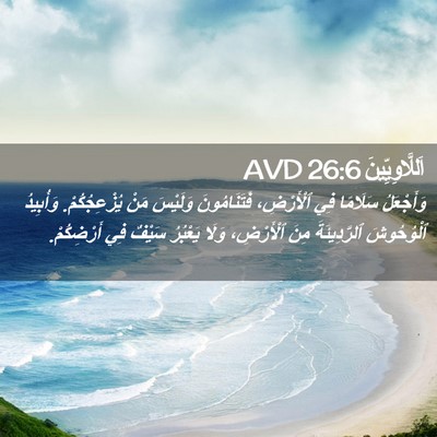 Picture 02 - اَللَّاوِيِّينَ 26:6 AVD - وَأَجْعَلُ سَلَامًا فِي - Bible Verse Picture
