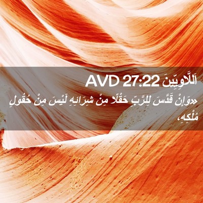 Picture 02 - اَللَّاوِيِّينَ 27:22 AVD - «وَإِنْ قَدَّسَ لِلرَّبِّ - Bible Verse Picture