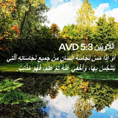 Picture 02 - اَللَّاوِيِّينَ 5:3 AVD - أَوْ إِذَا مَسَّ نَجَاسَةَ - Bible Verse Picture