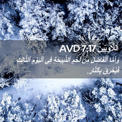 Picture 02 - اَللَّاوِيِّينَ 7:17 AVD - وَأَمَّا ٱلْفَاضِلُ مِنْ - Bible Verse Picture