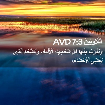 Picture 02 - اَللَّاوِيِّينَ 7:3 AVD - وَيُقَرِّبُ مِنْهَا كُلَّ - Bible Verse Picture