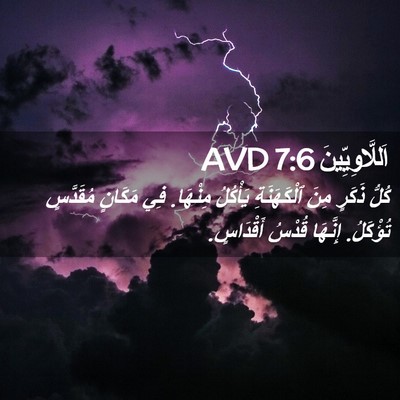 Picture 02 - اَللَّاوِيِّينَ 7:6 AVD - كُلُّ ذَكَرٍ مِنَ - Bible Verse Picture