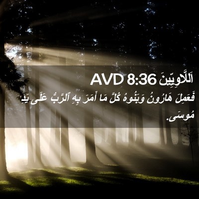 Picture 02 - اَللَّاوِيِّينَ 8:36 AVD - فَعَمِلَ هَارُونُ - Bible Verse Picture