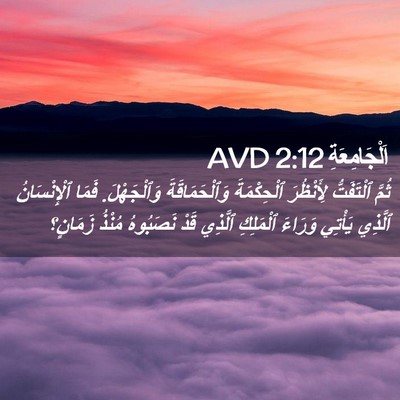 Picture 02 - اَلْجَامِعَةِ 2:12 AVD - ثُمَّ ٱلْتَفَتُّ - Bible Verse Picture
