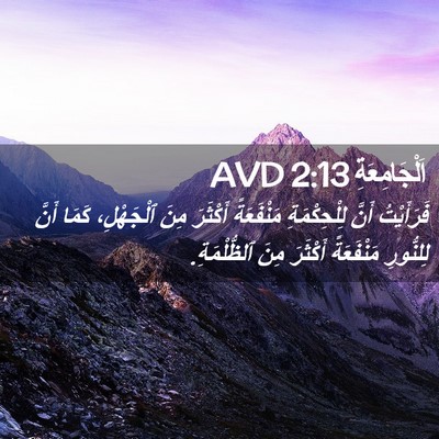 Picture 02 - اَلْجَامِعَةِ 2:13 AVD - فَرَأَيْتُ أَنَّ - Bible Verse Picture