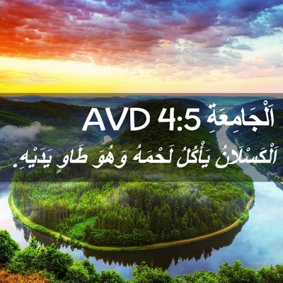 Picture 02 - اَلْجَامِعَةِ 4:5 AVD - اَلْكَسْلَانُ يَأْكُلُ - Bible Verse Picture