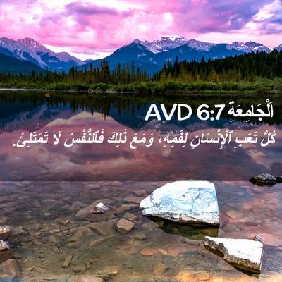 Picture 02 - اَلْجَامِعَةِ 6:7 AVD - كُلُّ تَعَبِ ٱلْإِنْسَانِ - Bible Verse Picture