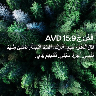 Picture 02 - اَلْخُرُوجُ 15:9 AVD - قَالَ ٱلْعَدُوُّ: - Bible Verse Picture