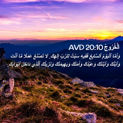 Picture 02 - اَلْخُرُوجُ 20:10 AVD - وَأَمَّا ٱلْيَوْمُ - Bible Verse Picture