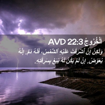 Picture 02 - اَلْخُرُوجُ 22:3 AVD - وَلَكِنْ إِنْ أَشْرَقَتْ - Bible Verse Picture