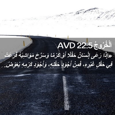 Picture 02 - اَلْخُرُوجُ 22:5 AVD - «إِذَا رَعَى إِنْسَانٌ - Bible Verse Picture