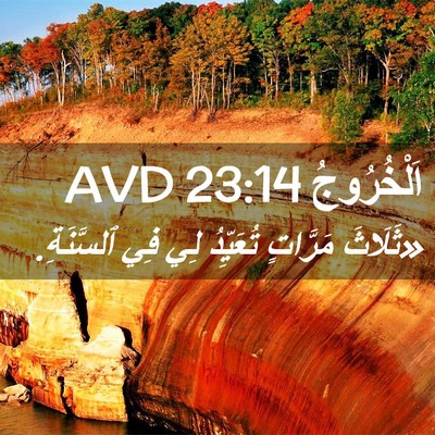 Picture 02 - اَلْخُرُوجُ 23:14 AVD - «ثَلَاثَ مَرَّاتٍ - Bible Verse Picture