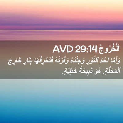 Picture 02 - اَلْخُرُوجُ 29:14 AVD - وَأَمَّا لَحْمُ ٱلثَّوْرِ - Bible Verse Picture