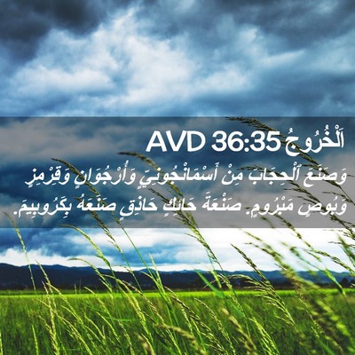 Picture 02 - اَلْخُرُوجُ 36:35 AVD - وَصَنَعَ ٱلْحِجَابَ مِنْ - Bible Verse Picture