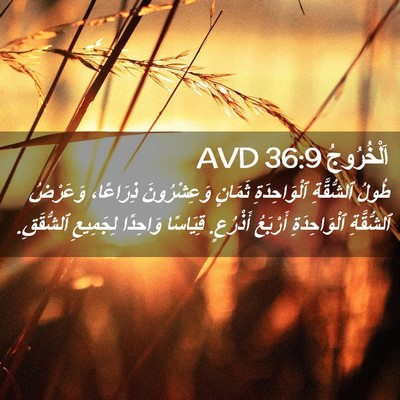 Picture 02 - اَلْخُرُوجُ 36:9 AVD - طُولُ ٱلشُّقَّةِ - Bible Verse Picture
