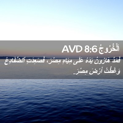 Picture 02 - اَلْخُرُوجُ 8:6 AVD - فَمَدَّ هَارُونُ يَدَهُ - Bible Verse Picture