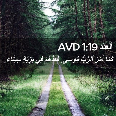 Picture 02 - اَلْعَدَد 1:19 AVD - كَمَا أَمَرَ ٱلرَّبُّ - Bible Verse Picture