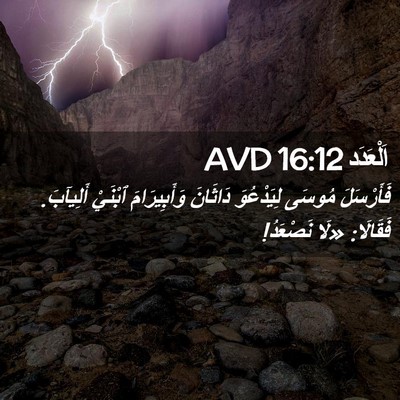 Picture 02 - اَلْعَدَد 16:12 AVD - فَأَرْسَلَ مُوسَى - Bible Verse Picture
