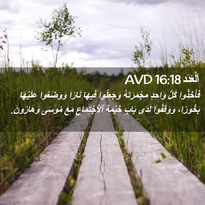 Picture 02 - اَلْعَدَد 16:18 AVD - فَأَخَذُوا كُلُّ وَاحِدٍ - Bible Verse Picture