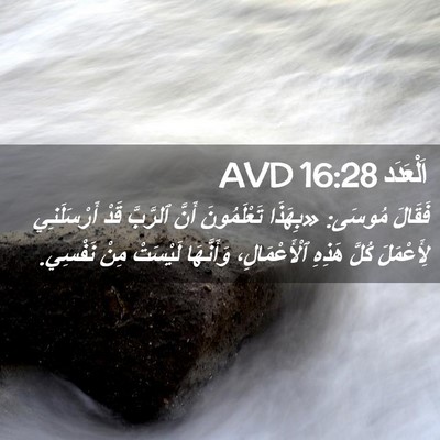 Picture 02 - اَلْعَدَد 16:28 AVD - فَقَالَ مُوسَى: «بِهَذَا - Bible Verse Picture