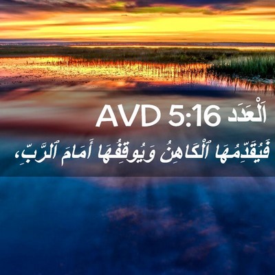 Picture 02 - اَلْعَدَد 5:16 AVD - فَيُقَدِّمُهَا ٱلْكَاهِنُ - Bible Verse Picture