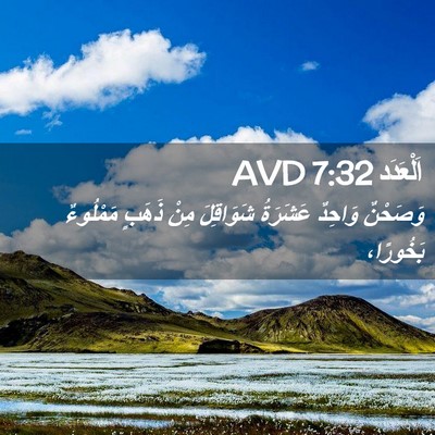 Picture 02 - اَلْعَدَد 7:32 AVD - وَصَحْنٌ وَاحِدٌ عَشَرَةُ - Bible Verse Picture