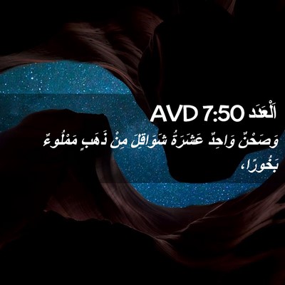 Picture 02 - اَلْعَدَد 7:50 AVD - وَصَحْنٌ وَاحِدٌ عَشَرَةُ - Bible Verse Picture