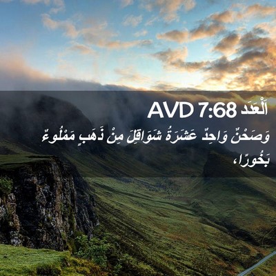 Picture 02 - اَلْعَدَد 7:68 AVD - وَصَحْنٌ وَاحِدٌ عَشَرَةُ - Bible Verse Picture
