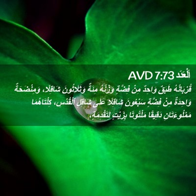 Picture 02 - اَلْعَدَد 7:73 AVD - قُرْبَانُهُ طَبَقٌ - Bible Verse Picture