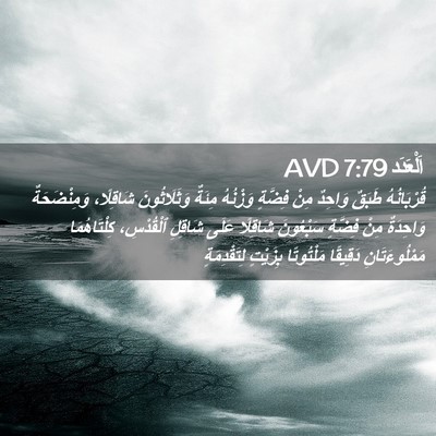 Picture 02 - اَلْعَدَد 7:79 AVD - قُرْبَانُهُ طَبَقٌ - Bible Verse Picture