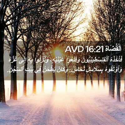 Picture 02 - اَلْقُضَاة 16:21 AVD - فَأَخَذَهُ - Bible Verse Picture