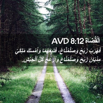 Picture 02 - اَلْقُضَاة 8:12 AVD - فَهَرَبَ زَبَحُ - Bible Verse Picture