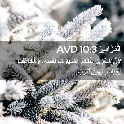 Picture 02 - اَلْمَزَامِيرُ 10:3 AVD - لِأَنَّ ٱلشِّرِّيرَ - Bible Verse Picture