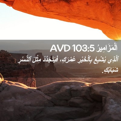 Picture 02 - اَلْمَزَامِيرُ 103:5 AVD - ٱلَّذِي يُشْبِعُ - Bible Verse Picture