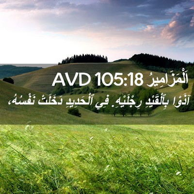 Picture 02 - اَلْمَزَامِيرُ 105:18 AVD - آذَوْا بِٱلْقَيْدِ - Bible Verse Picture