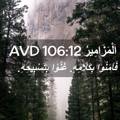 Picture 02 - اَلْمَزَامِيرُ 106:12 AVD - فَآمَنُوا بِكَلَامِهِ. - Bible Verse Picture