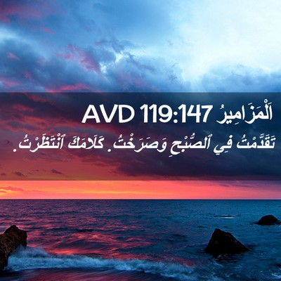 Picture 02 - اَلْمَزَامِيرُ 119:147 AVD - تَقَدَّمْتُ فِي ٱلصُّبْحِ - Bible Verse Picture