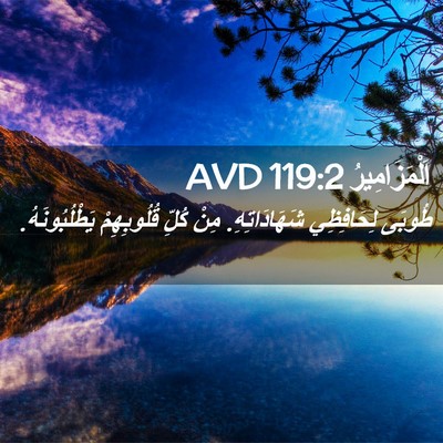 Picture 02 - اَلْمَزَامِيرُ 119:2 AVD - طُوبَى لِحَافِظِي - Bible Verse Picture