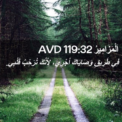 Picture 02 - اَلْمَزَامِيرُ 119:32 AVD - فِي طَرِيقِ وَصَايَاكَ - Bible Verse Picture